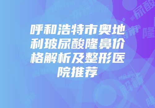 呼和浩特市奥地利玻尿酸隆鼻价格解析及整形医院推荐