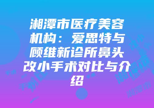 湘潭市医疗美容机构：爱思特与顾维新诊所鼻头改小手术对比与介绍