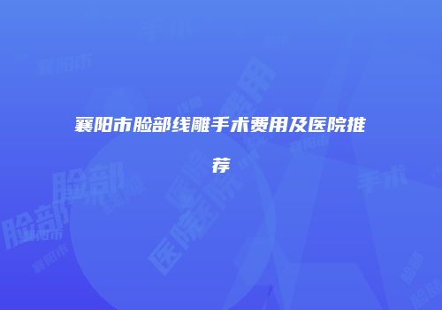 襄阳市脸部线雕手术费用及医院推荐