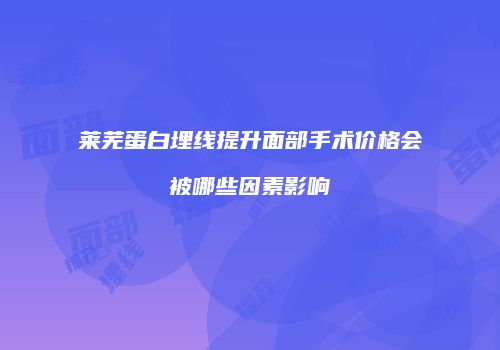 莱芜蛋白埋线提升面部手术价格会被哪些因素影响