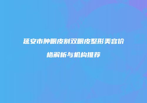 延安市肿眼皮割双眼皮整形美容价格解析与机构推荐