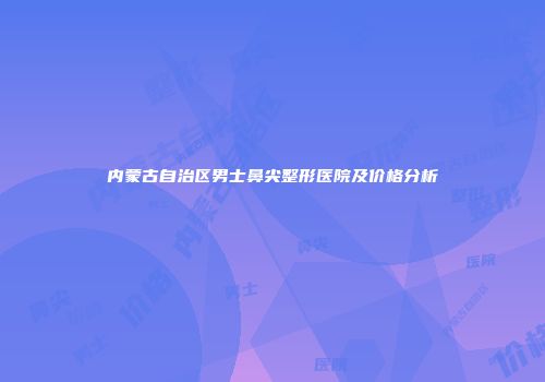 内蒙古自治区男士鼻尖整形医院及价格分析