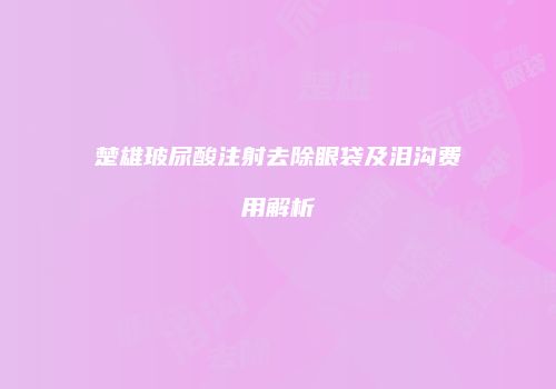 楚雄玻尿酸注射去除眼袋及泪沟费用解析