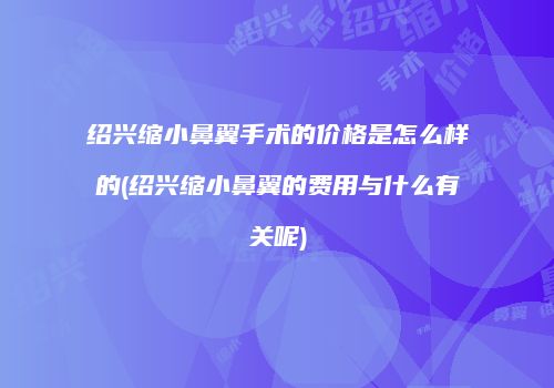 绍兴缩小鼻翼手术的价格是怎么样的(绍兴缩小鼻翼的费用与什么有关呢)