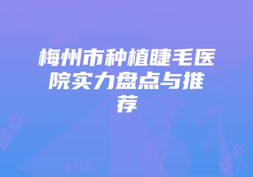 梅州市种植睫毛医院实力盘点与推荐