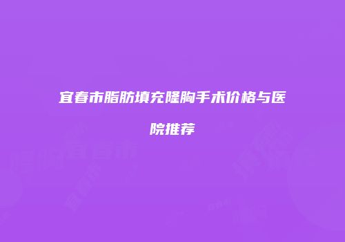 宜春市脂肪填充隆胸手术价格与医院推荐