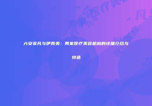 六安菲凡与伊而美：两家医疗美容机构的详细介绍与特色
