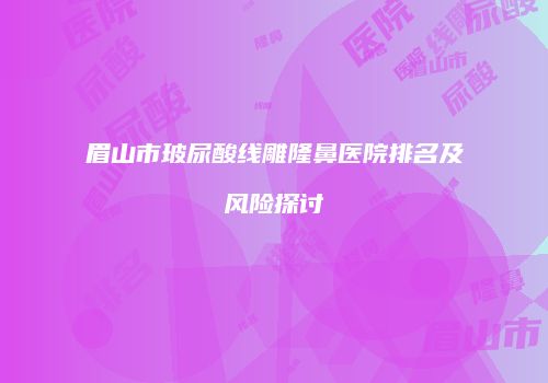 眉山市玻尿酸线雕隆鼻医院排名及风险探讨