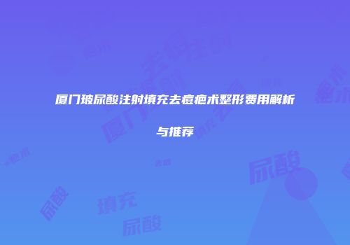 厦门玻尿酸注射填充去痘疤术整形费用解析与推荐