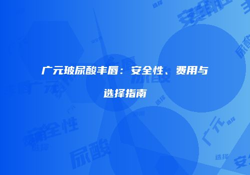 广元玻尿酸丰唇：安全性、费用与选择指南