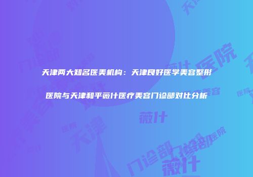 天津两大知名医美机构：天津良好医学美容整形医院与天津和平薇什医疗美容门诊部对比分析
