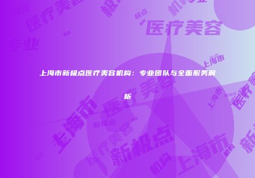上海市新极点医疗美容机构：专业团队与全面服务解析