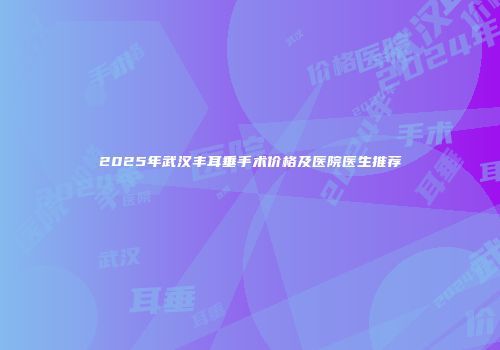 2025年武汉丰耳垂手术价格及医院医生推荐
