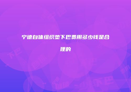 宁德自体组织垫下巴费用多少钱是合理的