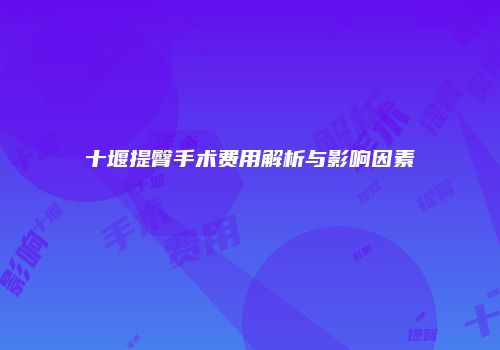 十堰提臀手术费用解析与影响因素