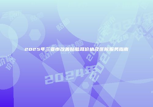 2025年三亚市改善贴脑耳价格及医院服务指南
