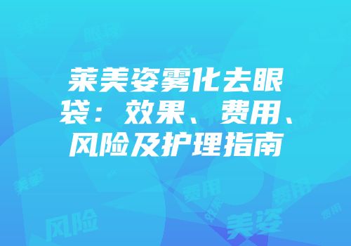 莱美姿雾化去眼袋：效果、费用、风险及护理指南