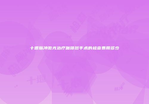 十堰脉冲激光治疗咖啡斑手术的检查费用多少