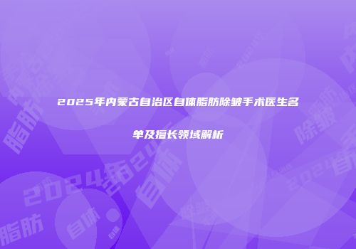 2025年内蒙古自治区自体脂肪除皱手术医生名单及擅长领域解析