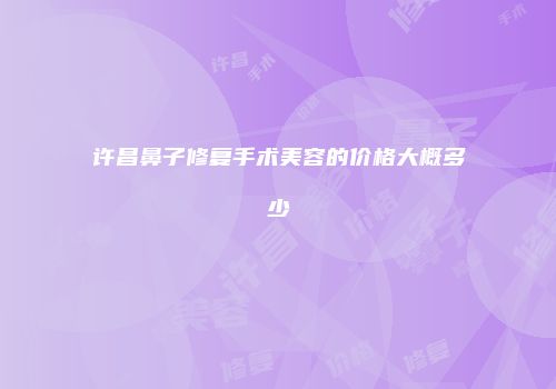 许昌鼻子修复手术美容的价格大概多少