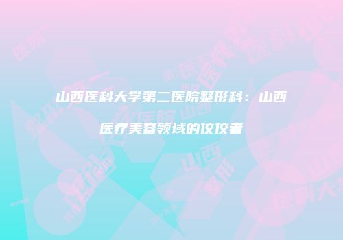 山西医科大学第二医院整形科：山西医疗美容领域的佼佼者