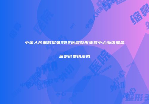 中国人民解放军第322医院整形美容中心外切缩鼻翼整形费用高吗