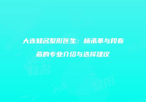 大连知名整形医生：杨承革与段春燕的专业介绍与选择建议