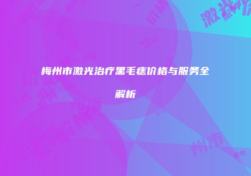 梅州市激光治疗黑毛痣价格与服务全解析
