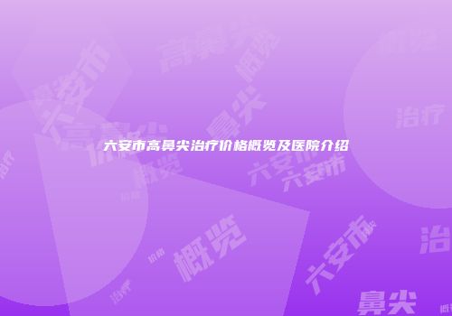 六安市高鼻尖治疗价格概览及医院介绍