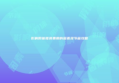 影响假体隆鼻费用的因素及节省攻略