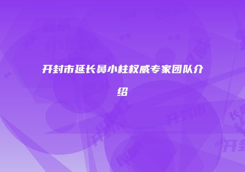 开封市延长鼻小柱权威专家团队介绍