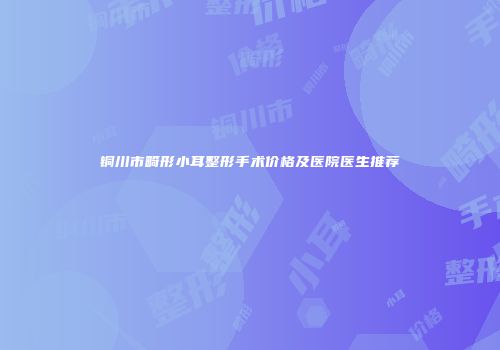 铜川市畸形小耳整形手术价格及医院医生推荐