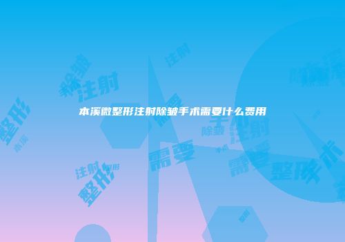 本溪微整形注射除皱手术需要什么费用