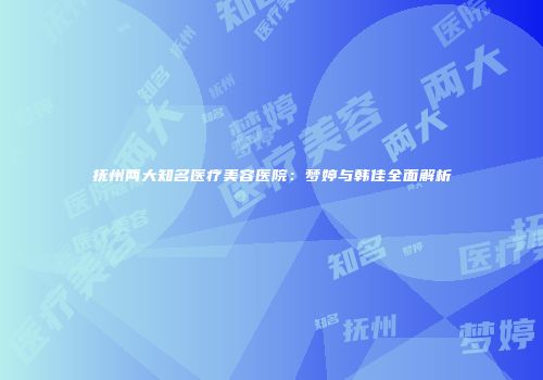 抚州两大知名医疗美容医院：梦婷与韩佳全面解析
