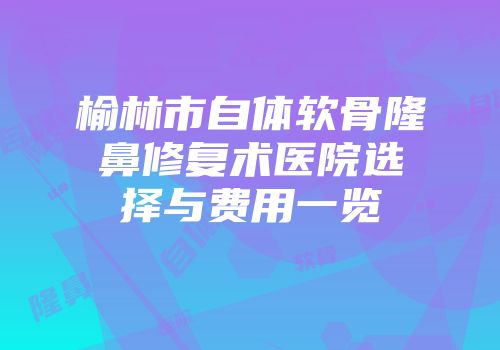 榆林市自体软骨隆鼻修复术医院选择与费用一览
