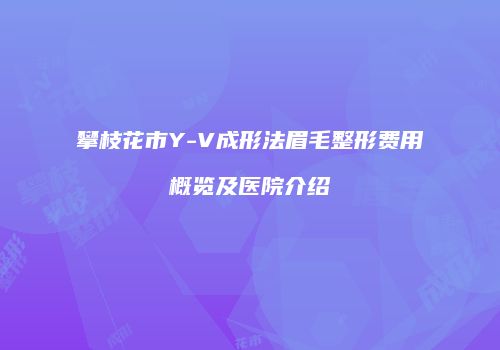 攀枝花市Y-V成形法眉毛整形费用概览及医院介绍
