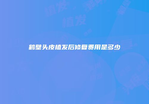 鹤壁头皮植发后修复费用是多少