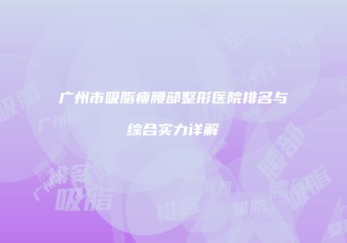 广州市吸脂瘦腰部整形医院排名与综合实力详解